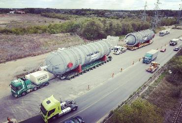 Transport agabaritic in industria petroliera: doua camere de cocsare 